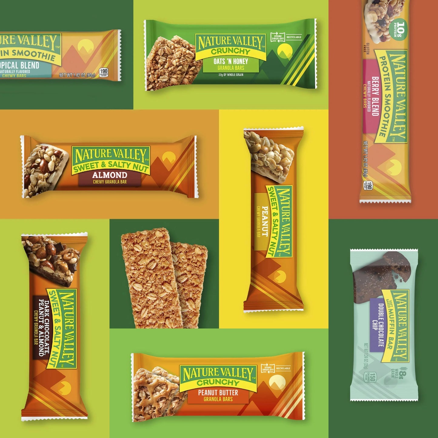(3 Pack)  Protein Smoothie Chewy Snack Bars, Berry Blend Protein Bars, 5 Bars, 7.1 Oz