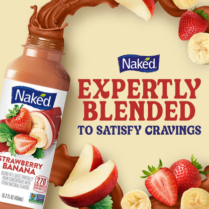 Juice, Velvety Texture, Strawberry Banana Blend, 100% Fruit Smoothie, 15.2 Fl Oz