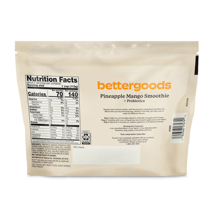 Pineapple Mango + Probiotics Smoothie Mix, 8 Oz (Frozen)