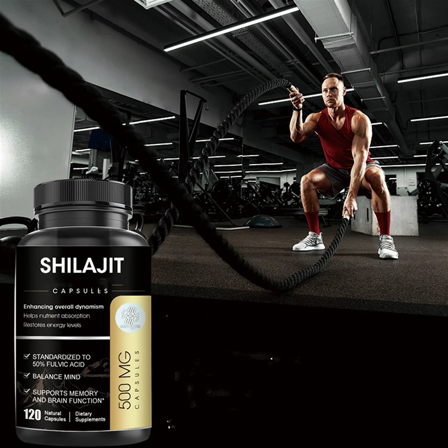 Shilajit Supplement 500Mg (High in Trace Minerals, No Fillers & Non-Gmo), Energy Booster, 120 Vegan Capsules for Unisex