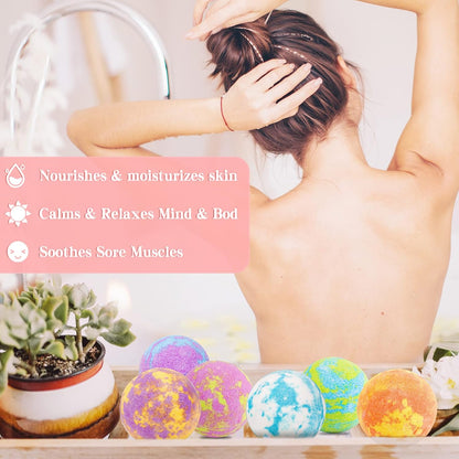 Bubble Bath Bombs Gift Set of 24 Unique Romantic Spa Gifts for Her Relaxation Fizzing Balls All Natural Skin Moisturize Organic Shower Bombs for Her Wife Girlfriend