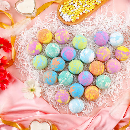 Bubble Bath Bombs Gift Set of 24 Unique Romantic Spa Gifts for Her Relaxation Fizzing Balls All Natural Skin Moisturize Organic Shower Bombs for Her Wife Girlfriend